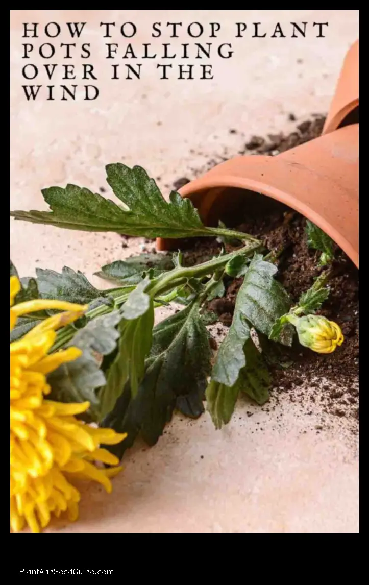 how to stop plant pots falling over in wind