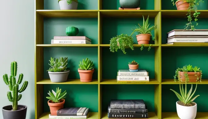 Succulent Bookshelf Display