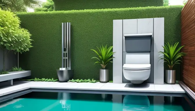 Innovative Backyard Outdoor Toilet Designs for Pool Areas