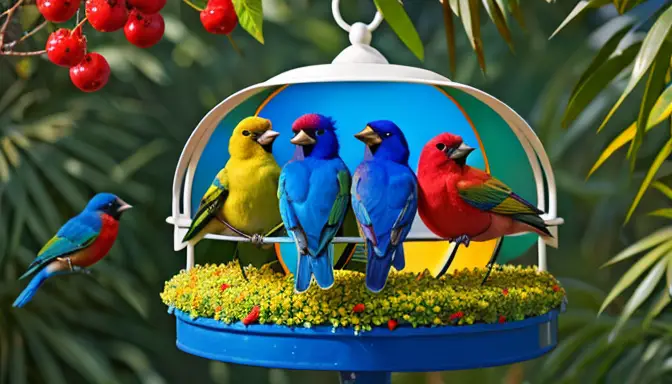 The Colorful Painted Buntings