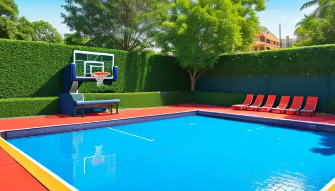 The Ultimate Backyard: Basketball Court and Pool Combo